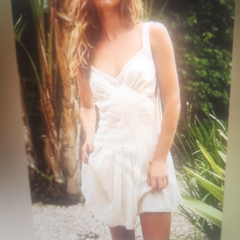 Free People Vivi Lace Trim Minidress Size M